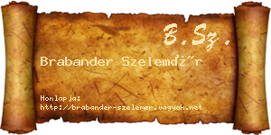 Brabander Szelemér névjegykártya